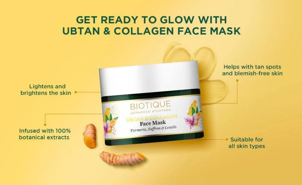 Biotique Ubtan & Collagen Face Mask 50g
