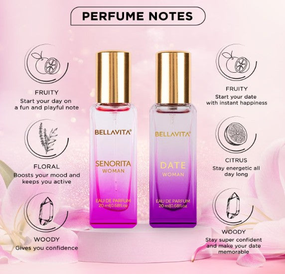 Bella Vita Luxury Date & Senorita Women Long Lasting | Perfume for Woman | EDP 2x20ml