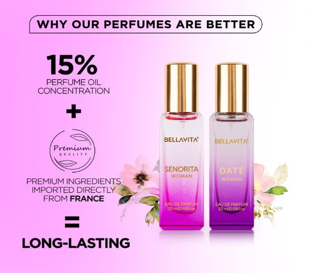 Bella Vita Luxury Date & Senorita Women Long Lasting | Perfume for Woman | EDP 2x20ml