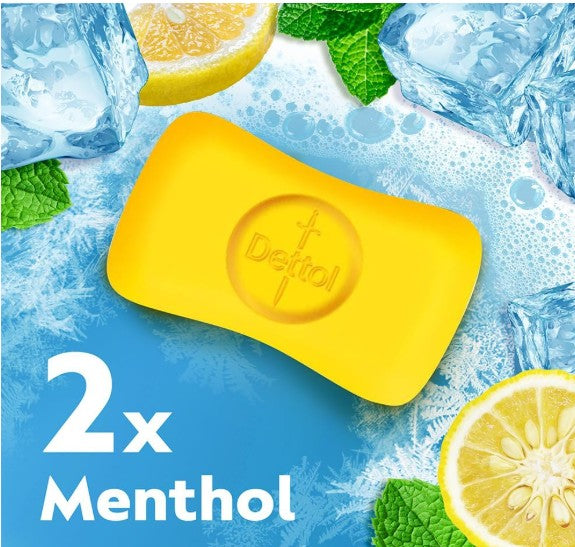 Dettol Lime Cool Bathing Soap Bar with 2x Menthol - 100 gm - Set of 4