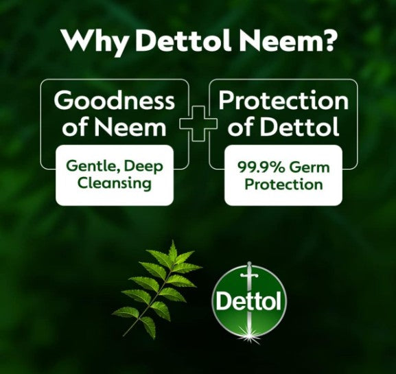Dettol Neem Bathing Soap Bar With Pure Neem Oil, 75G (Buy 3 Get 1 Free)