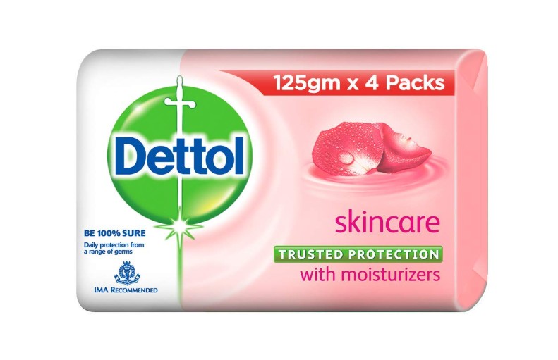 Dettol Skincare Germ Protection Bathing Soap bar, 125gm (Pack of 4)