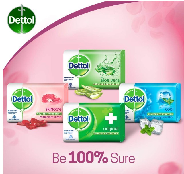 Dettol Skincare Germ Protection Bathing Soap bar, 125gm (Pack of 4)
