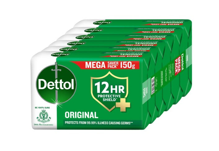 Dettol Original Bathing Soap Bar 150g (Pack of 6)