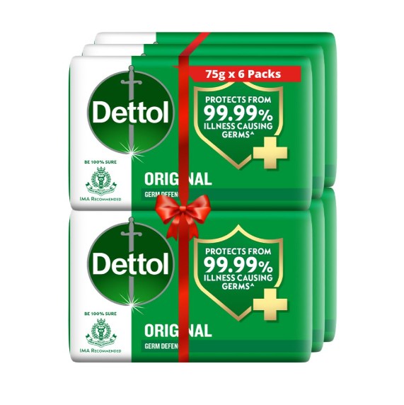 Dettol Bathing Soap Original, 75gm, Pack of 6