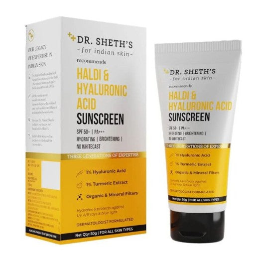 Dr. Sheth's Haldi & Hyaluronic Acid Vegan Sunscreen 50g SPF 50+ PA+++