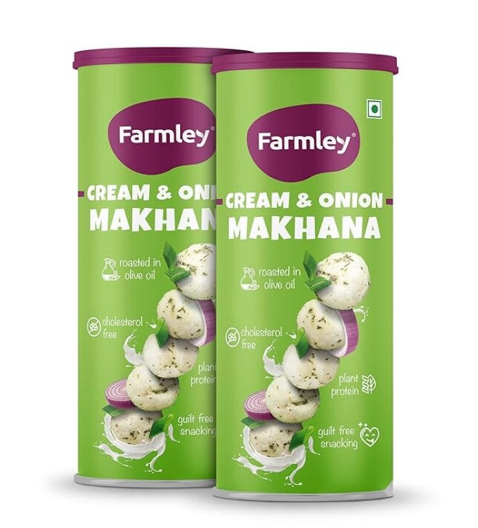 Farmley Phool Makhana Fox Nuts 77g pack of 4 – Cream & Onion