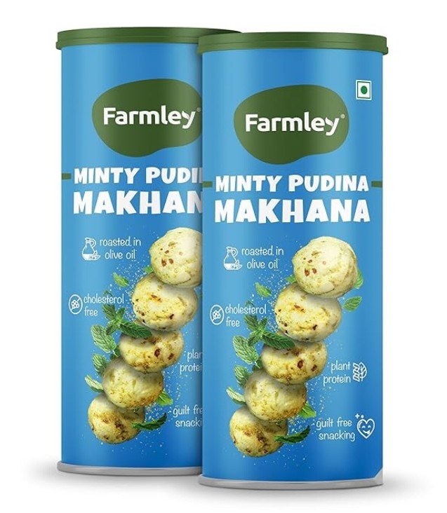 Farmley Phool Makhana Fox Nuts 77g pack of 4 – Minty pudina