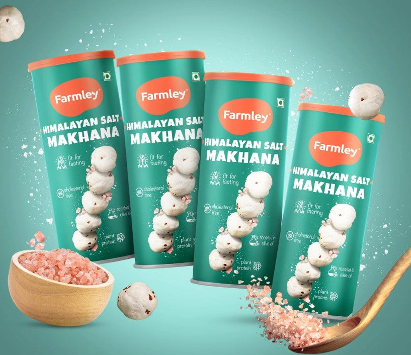 Farmley Phool Makhana Fox Nuts 77 gm - Pack of 4 - Himalayan Salt