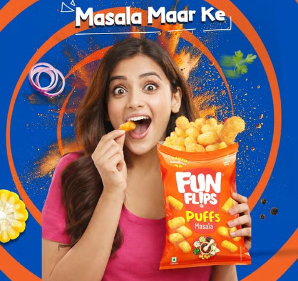 Fun Flips Baked & Crunchy Masala Puffs 82g