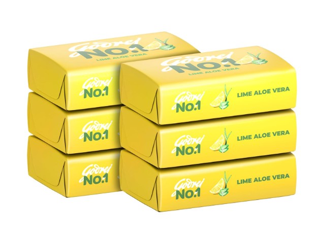 Godrej No.1 Lime & Aloe Vera Soap - Pack of 6 (150g each)