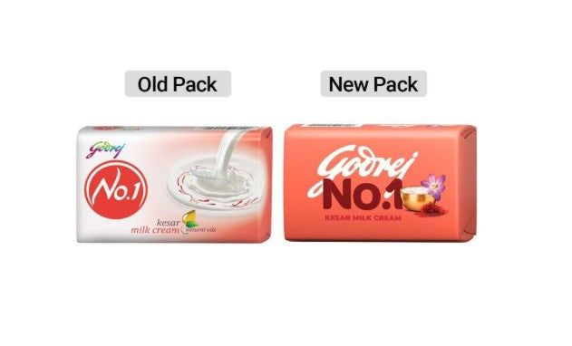 Godrej No.1 Bathing Soap, Kesar & Milk Cream, 100g (Pack of 4+1 FREE)