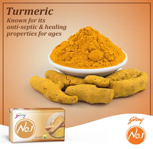 Godrej No.1 Bathing Soap, Sandal & Turmeric, 100g (Pack of 5)