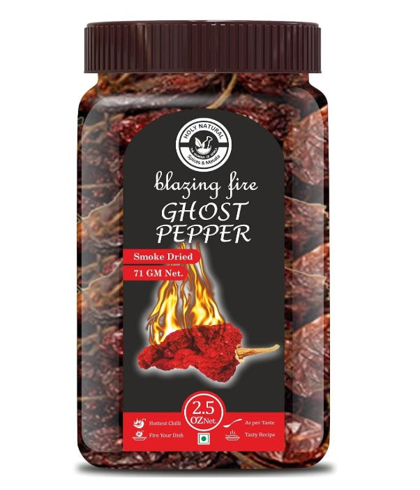 Holy Natural Bhut Jolokia Chilli Whole - 71 gm | Ghost Pepper Pod