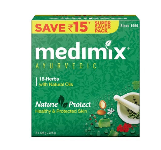 Medimix Ayurvedic Classic 18 Herbs Bathing Soap 125g (Combo Pack of 3) 