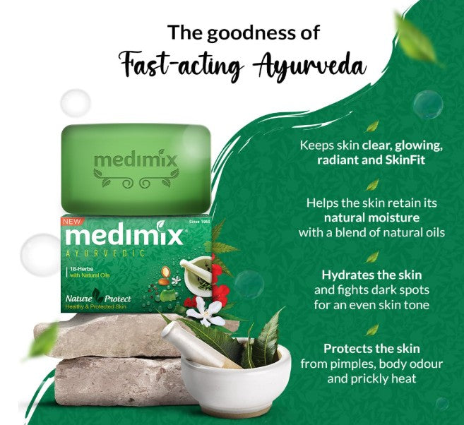 Medimix Ayurvedic Classic 18 Herbs Bathing Soap 75g (Buy 5 Get 1 EXTRA Combo Pack)