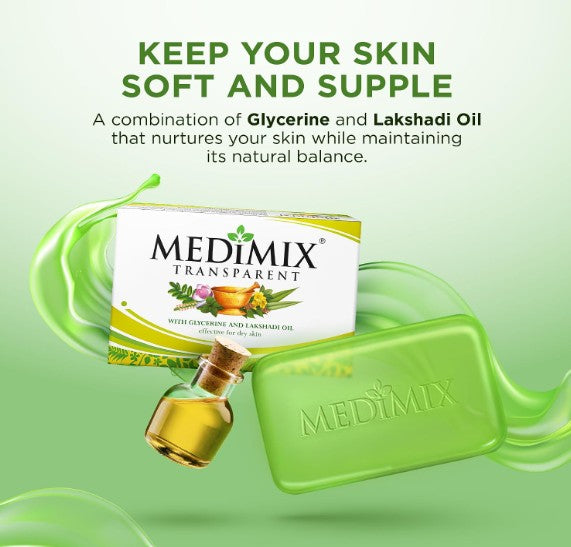 Medimix Transparent Ayurvedic Traditionally Made Bathing Bar Soap 125g (3 + 1 Combo Pack)
