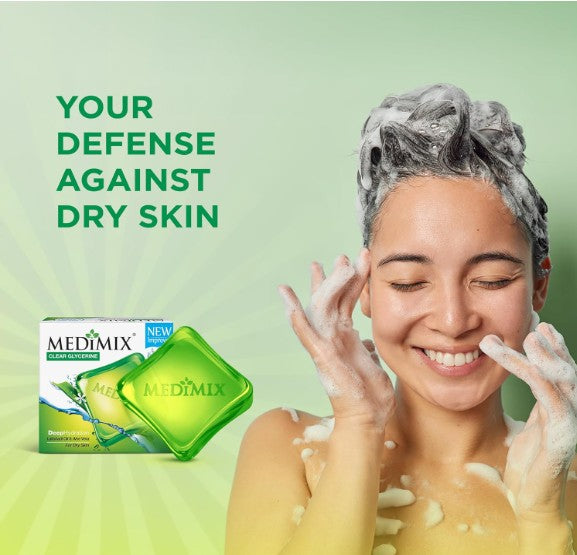 Medimix Clear Glycerine Bathing Bar Soap for Dry Skin 100g (3 + 1 Combo Pack)