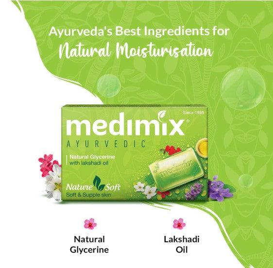 Medimix Ayurvedic Natural Glycerine Bathing Soap 125g (Combo Pack of 3) 