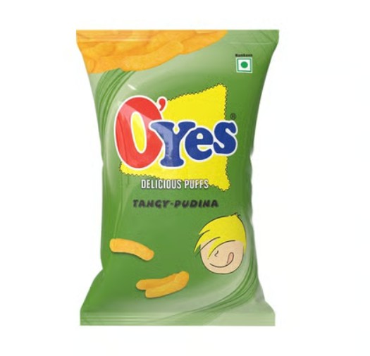 O'Yes Tangy Pudina Puffs 128g