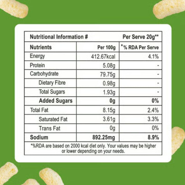 O'Yes Tangy Pudina Puffs 128g