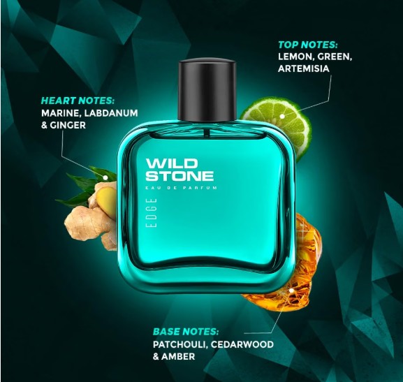 Wild Stone Edge Eau De Parfum for Men, 100ml | Long Lasting Perfume for Man | Woody and Marine Fragrance for Men | Premium Perfume | EDP Perfume for Men | Suitable for Every Occasion