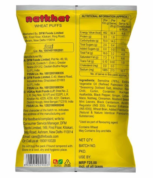 Crax Natkhat Classic Wheat Puffs 68g